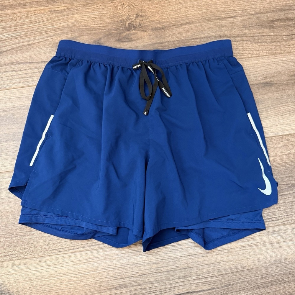 Nike Flex Stride Shorts Mens Large Blue Void Lined 5" Lined 2-in-1